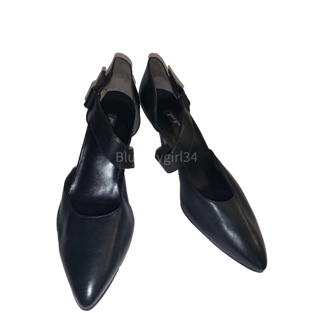 PAUL GREEN ~Black Buttery Leather Pointed Toe Heels, Classic